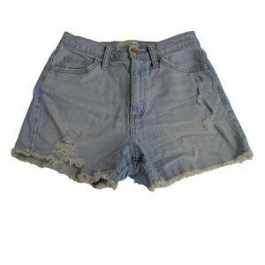 Universal Thread Highest Rise Shortie Denim Shorts Women Size 2R Ripped Raw Hem